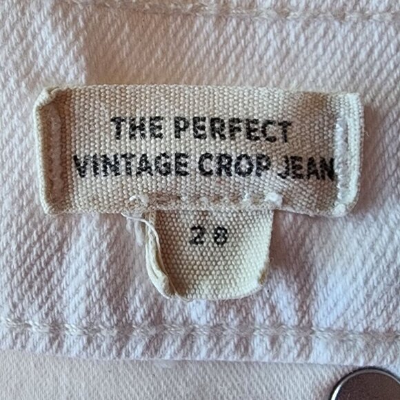 Madewell The Perfect Vintage Crop White Denim Jeans Button Fly Womens 28 - Picture 8 of 10